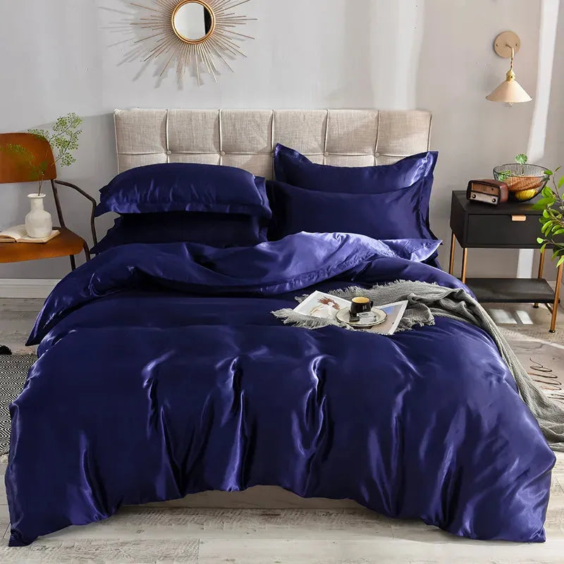 Luxury Rayon Satin Bedding Set Duvet Cover Set Single Double King Size Bedding Kit 2pcs/3pcs/4pcs Bed Cover Bed Linen Set