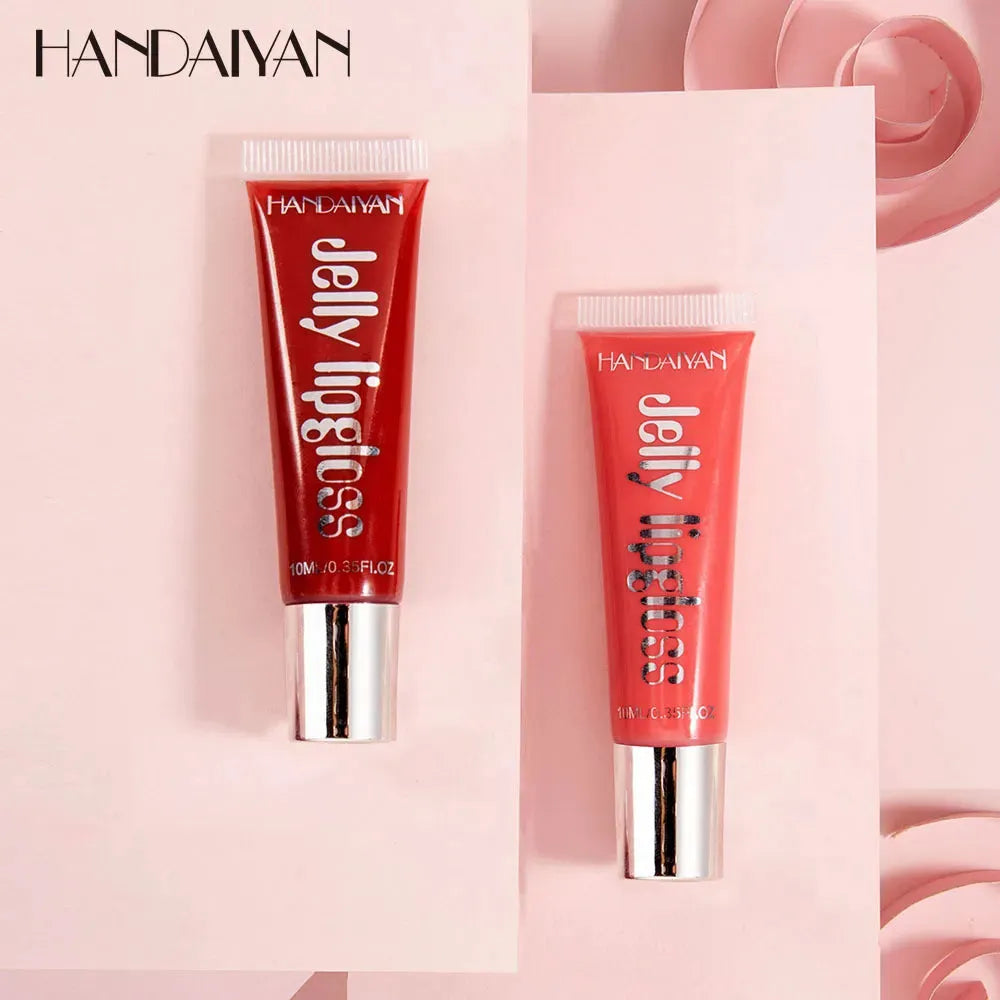 Handaiyan Moisturize Jelly Lip Gloss Longlasting Glitter Red Nude Lipstick Liquid Waterproof Lipgloss Makeup